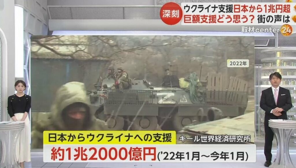 「そんな額あるんだったら…」日本のウクライナ支援1兆円超　巨額支援に疑問の声も　　支援停止でロシア勝利、平和維持コストは天文学的