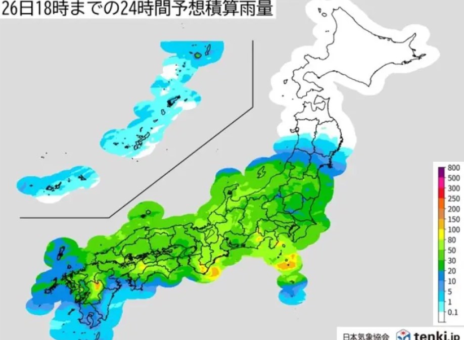 【気象】 明日26日　西日本で警報級の大雨　朝の通勤時にピーク　長野や東北の山は大雪に