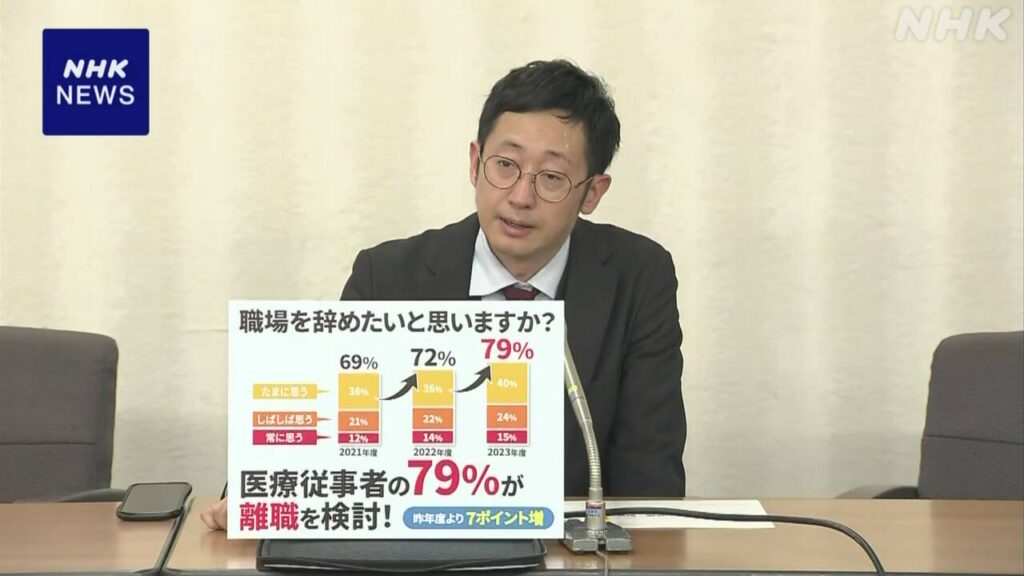 公立病院の看護師など 約8割“職場 辞めたい” 労働組合の調査　(自治労調べ)