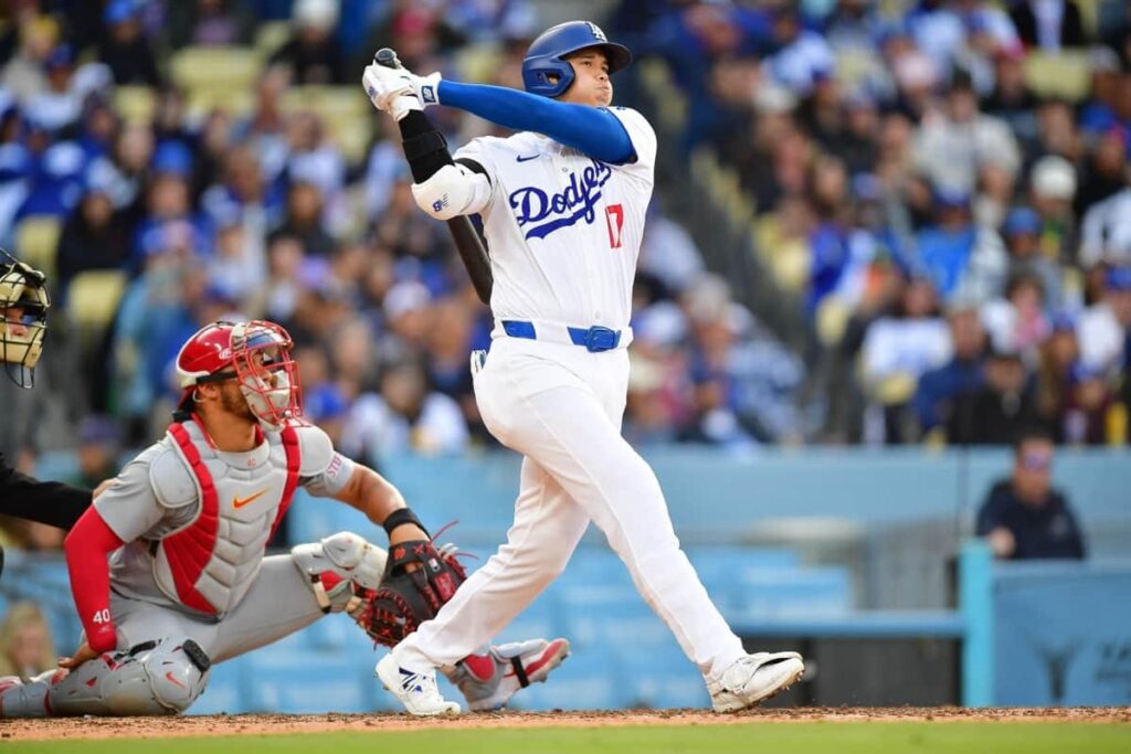 【MLB】大谷翔平「球団史上2位」球速186.3キロのツーベース　強烈打球で4打数1安打