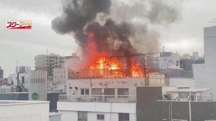 【火災】広島の繁華街・流川で火事　男性1人搬送　ビル屋上で“BBQ・焚き火”できる施設