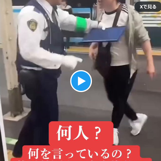 再）【動画】迷惑外国人が電車止める