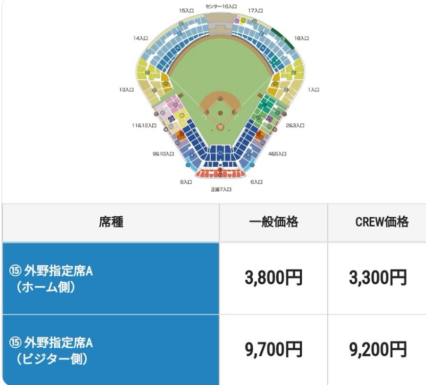 【悲報】神宮球場の阪神戦、レフト外野の料金が限界突破wwww