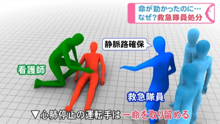 救急隊員が看護師に救命処置を指示し心肺停止した患者を無事救助！なお救急隊員は懲戒処分