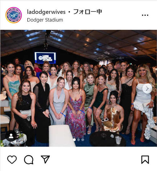 【MLB】ドジャース「奥様会」インスタに真美子夫人が登場　豪華集合写真