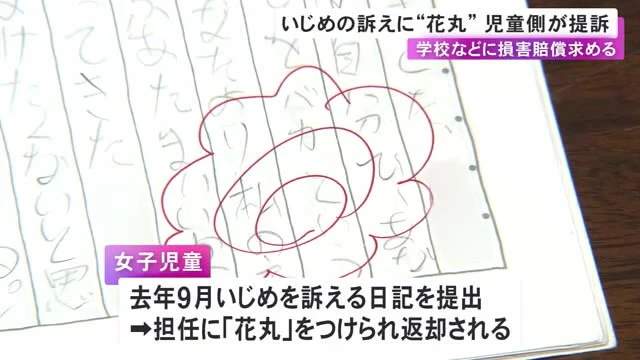 いじめ訴える日記に「花丸」つけ返却、児童の父親が学校側を提訴
