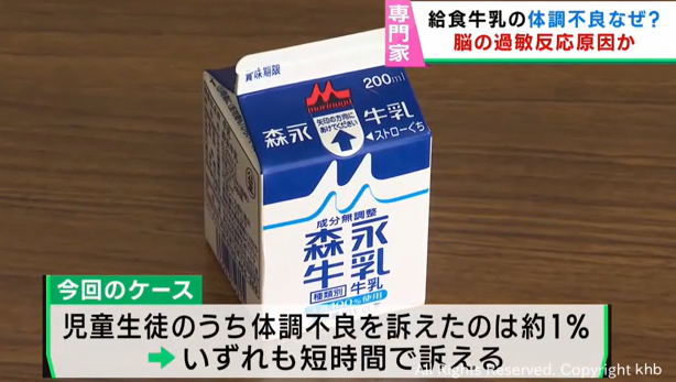 【錯覚】給食の牛乳で体調不良「脳の過敏反応が原因か」専門家　宮城・多賀城市では児童生徒４８人が牛乳を飲まない選択