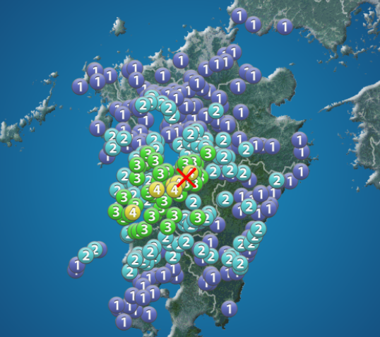 【地震】熊本県熊本地方でM4.6の地震　熊本・鹿児島で震度4　津波の心配なし