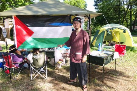 東大生もパレスチナ連帯　学内キャンプに泊まり込み