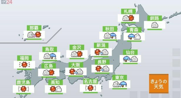 関東の天気がー　ゲリラ豪雨に注意