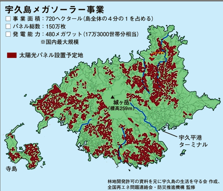 【地方喰い荒らす似非「自然エネルギー」】島の4分の1伐採し太陽光パネル150万枚　国内最大のメガソーラー計画に揺れる宇久島