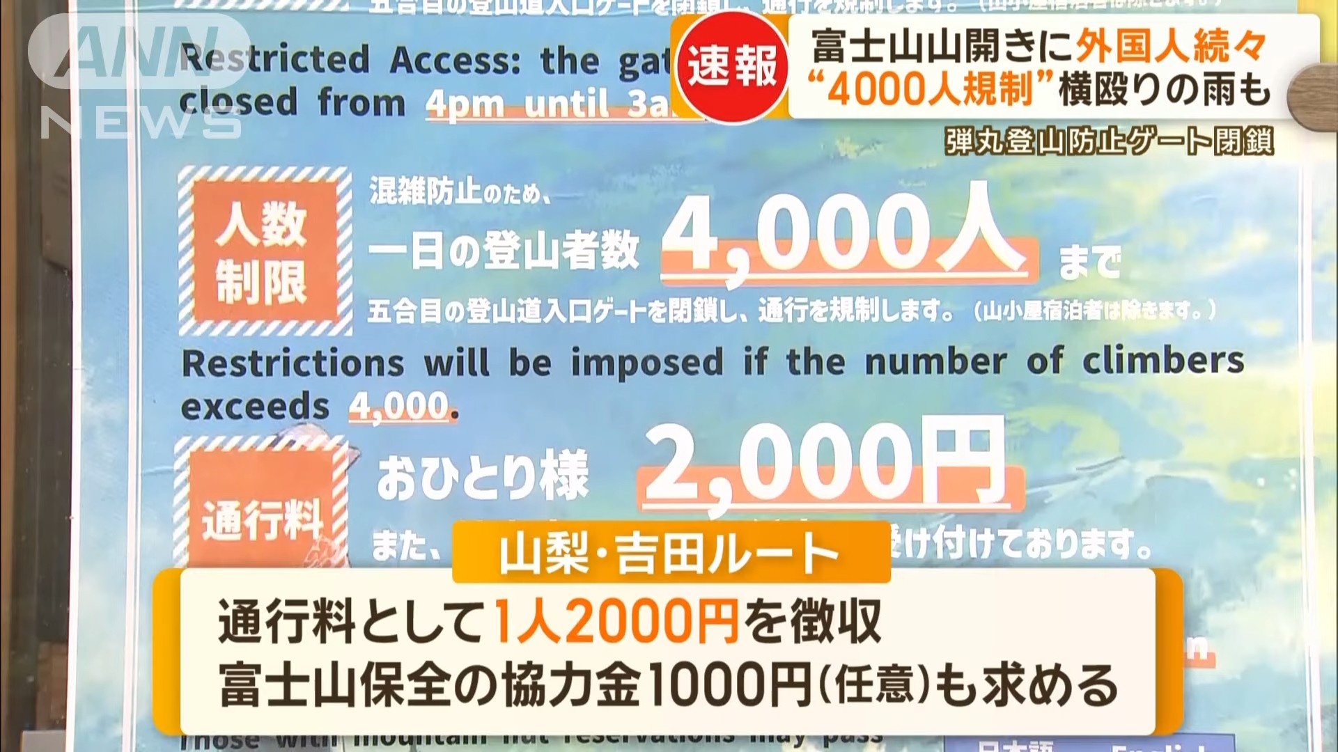 山梨県「富士山の通行料として、今日から2000円徴収しまーす」  外国人「！？」