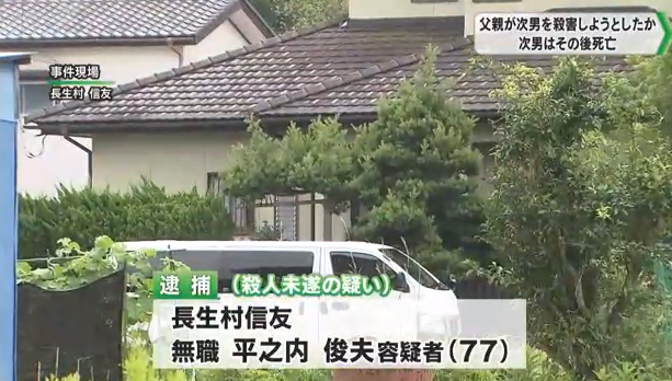 【千葉】44歳次男を殺害しようとしたか　次男はその後死亡　77歳の父親「次男に知的障害があるため将来悲観した」