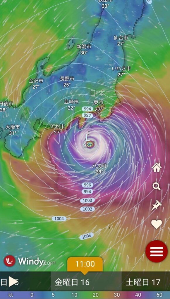 【画像】台風7号、全てを破壊しに来そう。。。