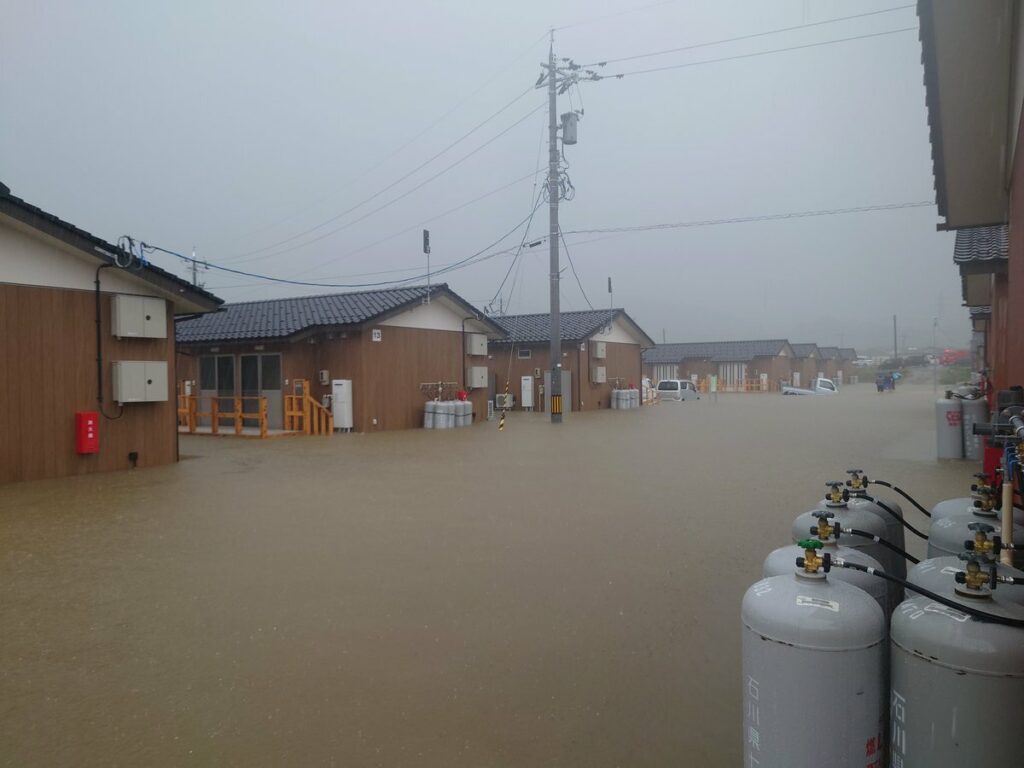 輪島の仮設住宅が浸水。。。