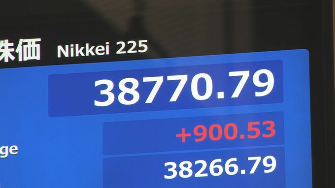 【速報】日経平均株価が900円以上値上がり　円安の進行で輸出関連株などが好調