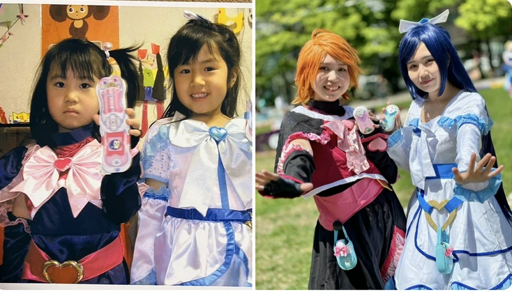 【画像】プリキュア好き幼女2人が、20年後再びプリキュアコスプレ