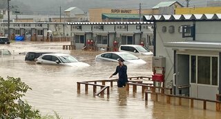 再)　輪島の仮設住宅が浸水