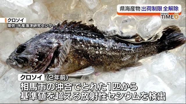 福島県沖の全魚種の出荷制限が解除に