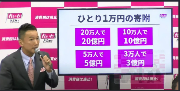 【正論】山本太郎「れいわ支持者の皆様が1人1万円でも寄付していただければ大きな活動資金になります」