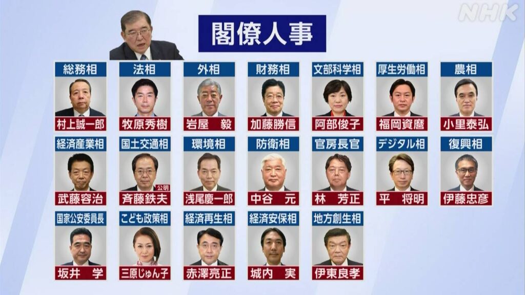 【速報】首相指名選挙 石破新内閣きょう発足へ