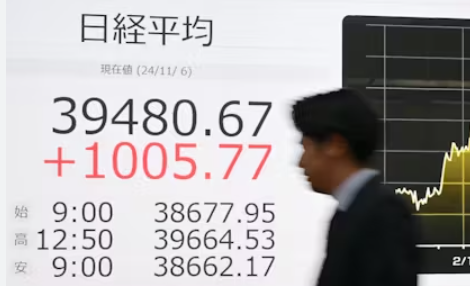 日経平均終値、１００５円高の３万９４８０円…トランプ氏優勢の報で上げ幅が急拡大