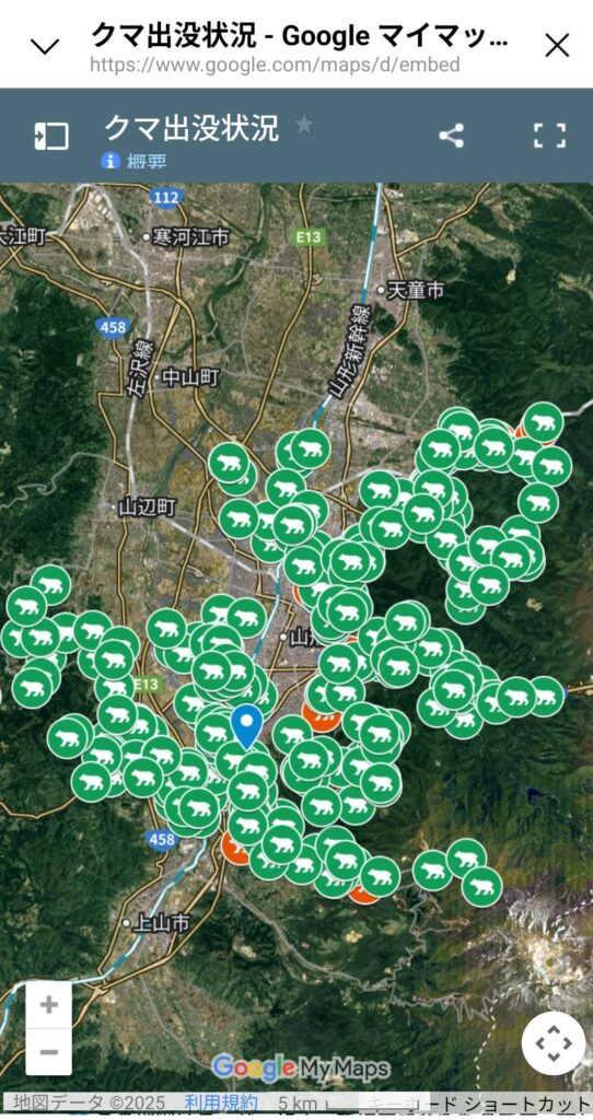 【ﾓﾝﾃﾞﾅｲﾖ】古瀬絵理アナ山形市〝クマ出没マップ〟に戦慄「恐ろしい数」… 反響相次ぐ 「ガチでこれ」「町中ですもんね」