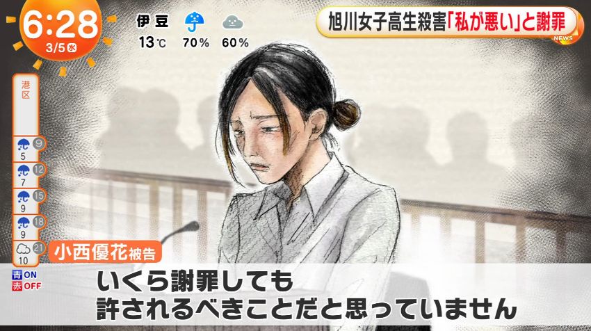 【朗報】旭川女子高生殺人犯、反省した模様