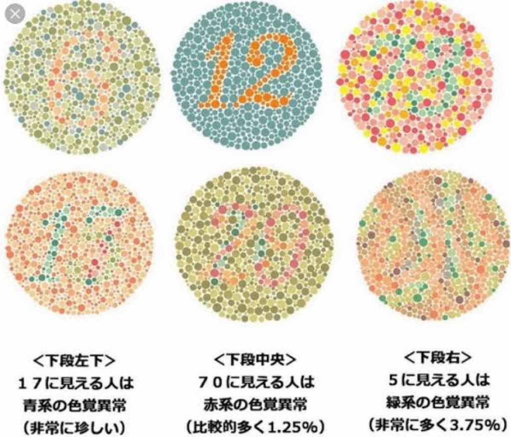 色盲テストをやってみよう　男20人に1人　女500人に1人（画像あり）