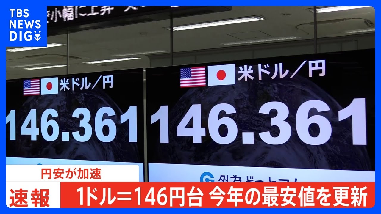 【速報】 １ドル＝１４６円