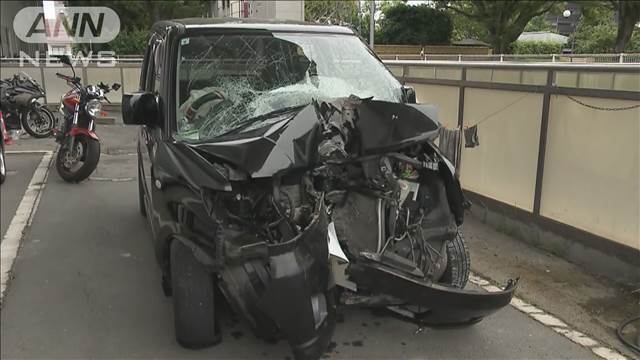 車が柱に衝突 運転の高齢男性死亡 カメラに瞬間…