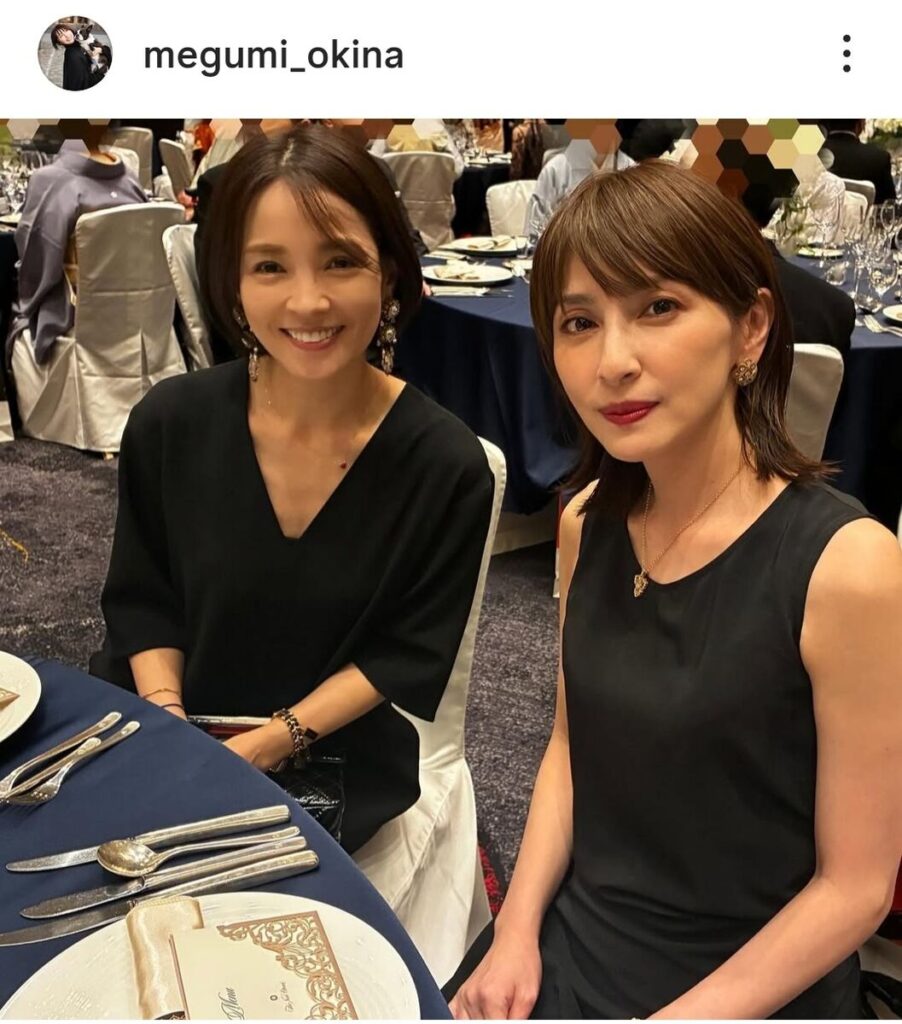 【芸能】国仲涼子　同じ学年の有名女優と２ショット！大相撲・輝の結婚式で再会「美人のトップが２人も」の声