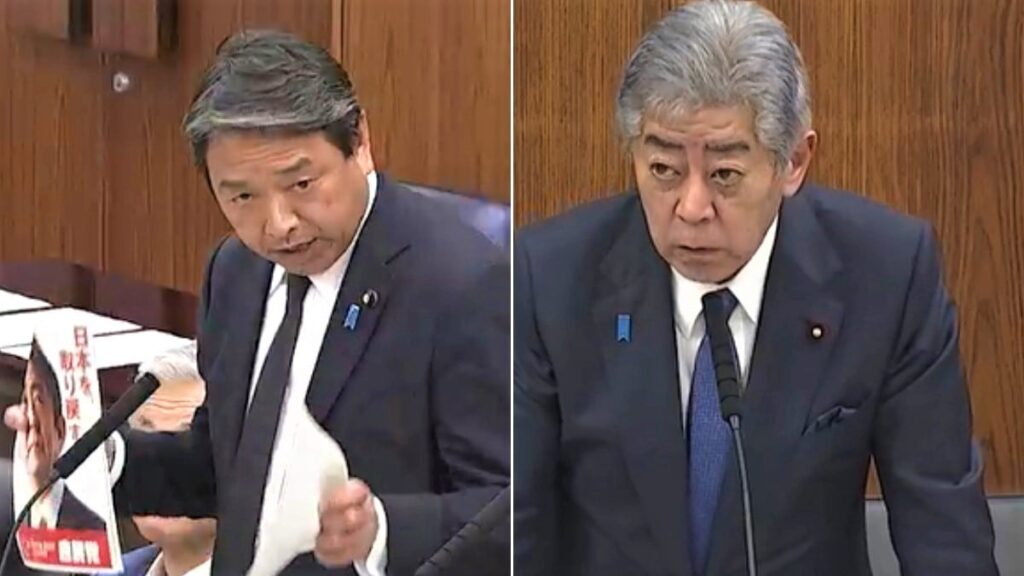 国民･榛葉氏｢政府に日本が中国を挑発したと言う人がいる」　領空侵犯めぐり岩屋外相への質問で