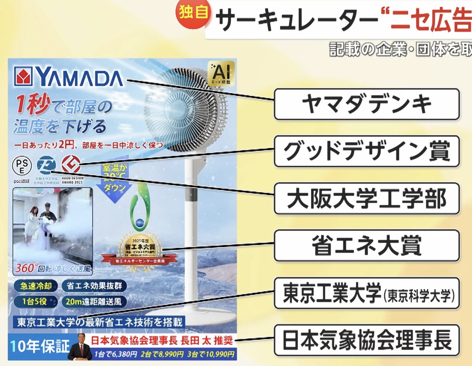 「一瞬で室温マイナス20℃」にするサーキュレータ、話題www