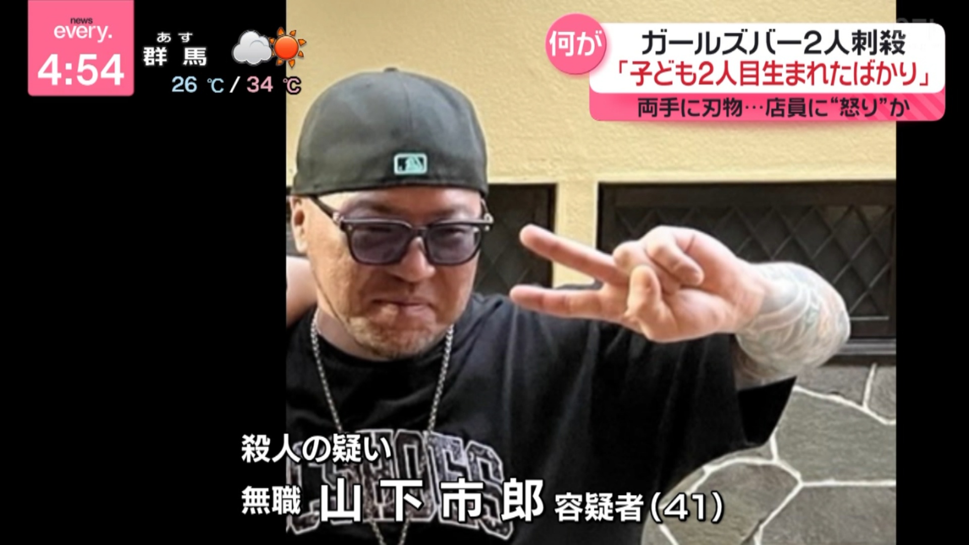 【画像】ガールズバー店員刺殺事件の山下一郎容疑者、見た目からして無職の弱男…