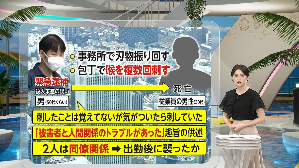 【続報】「刺したことは覚えていないが気が付いたら刺していた」サンシャイン60」に入るアディーレ法律事務所で刺殺事件　「同僚関係」で何らかの恨み募らせていたか