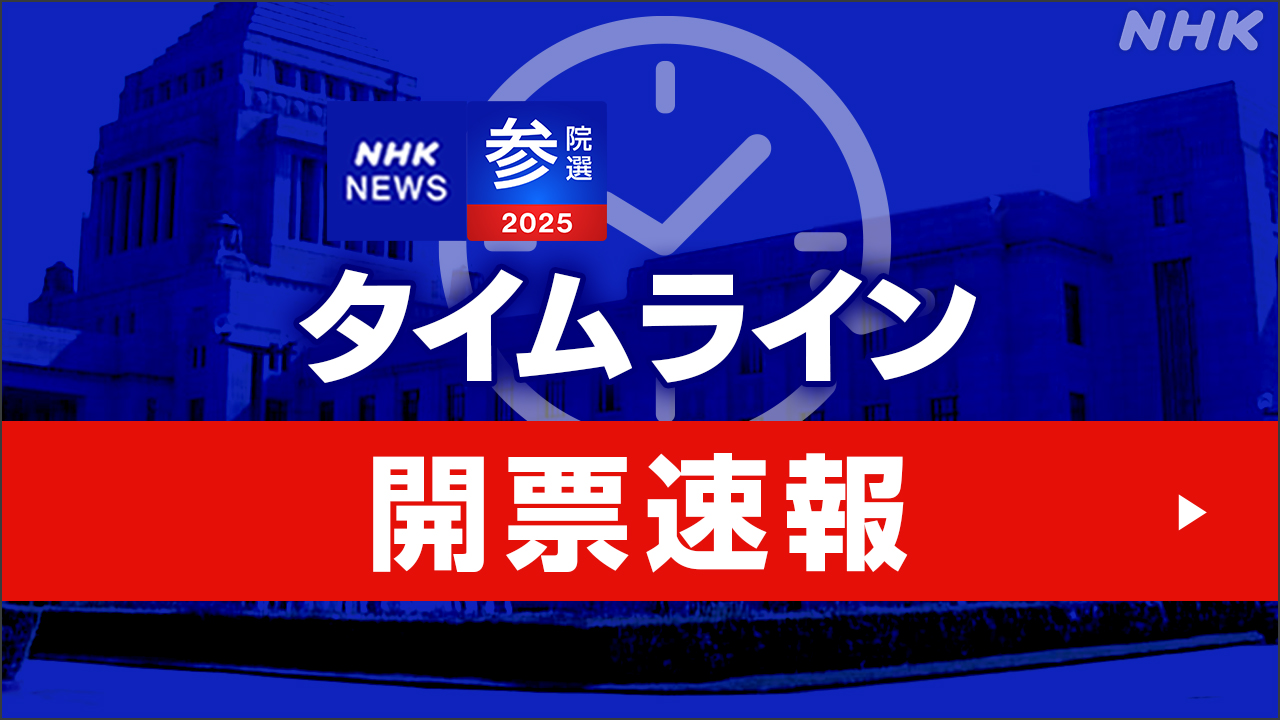 【NHKニュース速報】 参議院選挙、自民・公明　過半数維持は難しい情勢(20:00)