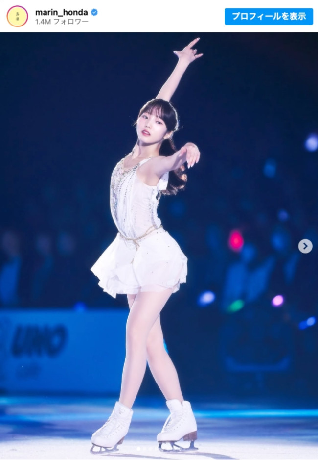 【フィギュア】本田真凜、アイスショーでの写真公開でリンクでの輝きに称賛　多彩な衣装姿も披露「めちゃくちゃ美しい」