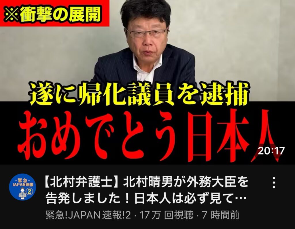 【北村晴男が外務大臣を告発しました！】日本人は必ず見てください