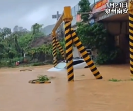 中国　福建省で降雨量100～200mmの雨が降った結果がこちら