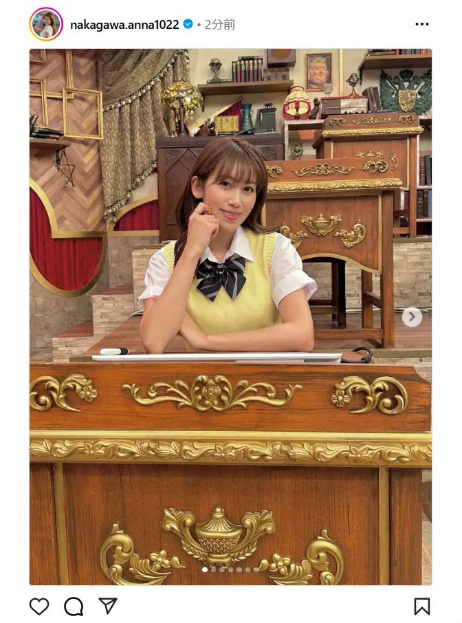中川安奈アナ「リアルJK」時代の制服Sを公開「膝上何cmだろ」先生から丈の短さを毎日注意されていた