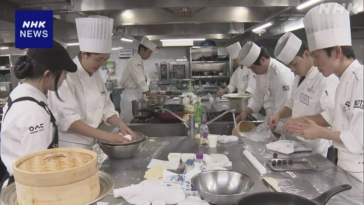 調理師目指す日韓の学生 韓国の伝統餅菓子作る 韓国で交流授業