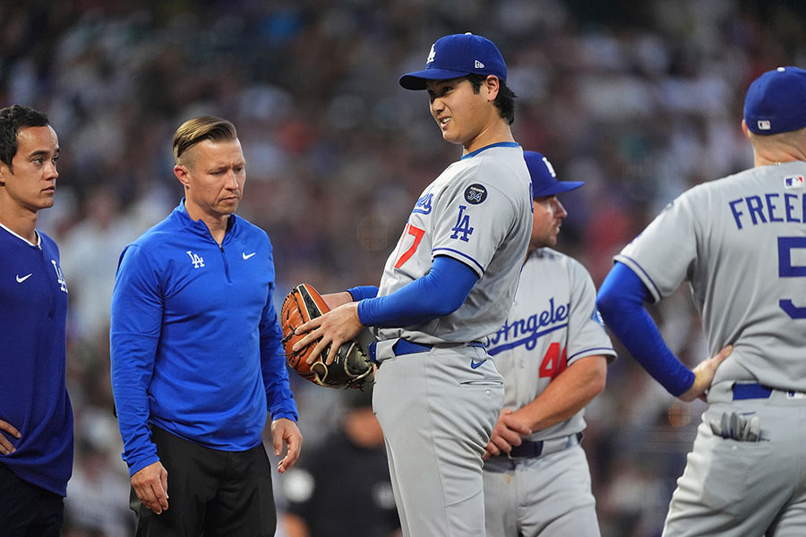 【MLB】投手・大谷翔平　4回9安打5失点で無念の降板…　またも5回投げ切れず　打球直撃のアクシデントも
