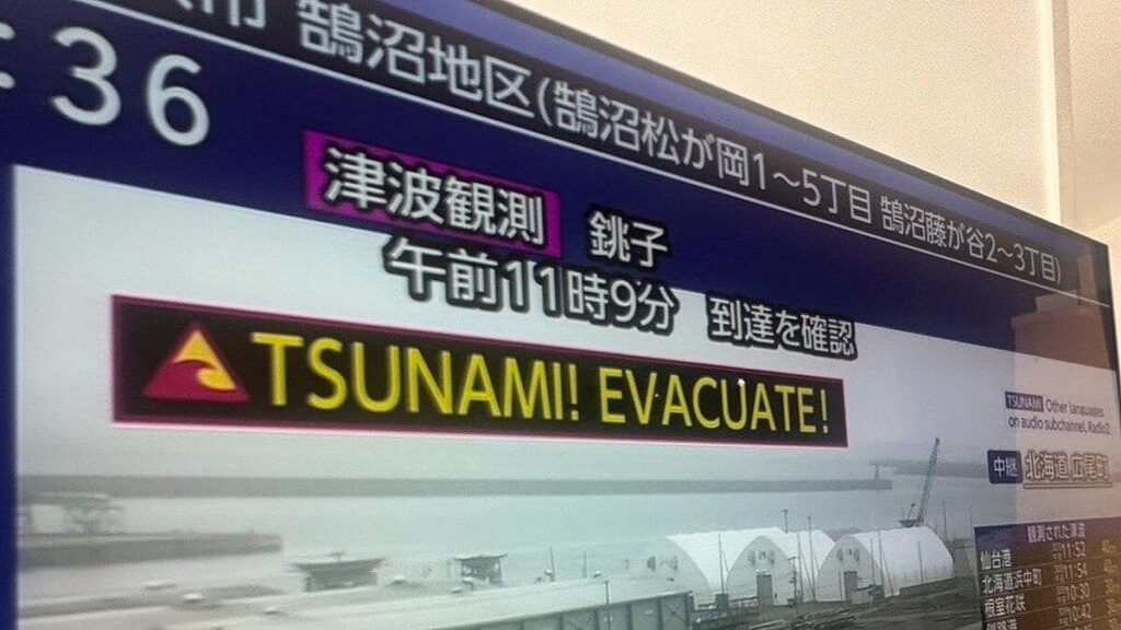 【津波】「デンジャラス、この音は空襲警報みたいだ」突然の“TSUNAMI”テロップに外国人観光客は何を感じたか「これが予言の…」