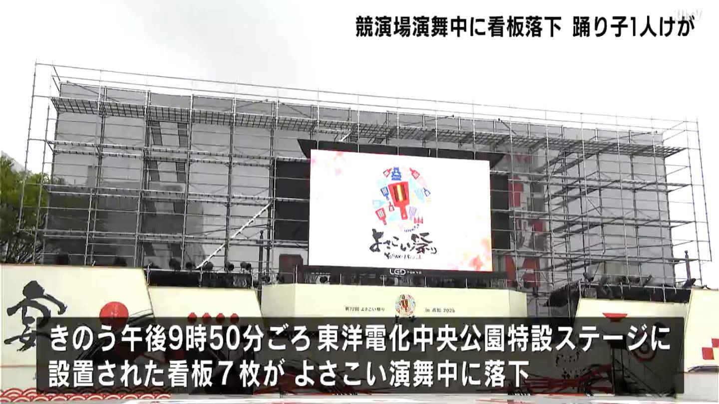 よさこい祭りで看板落下、高知　踊り手に当たり軽傷