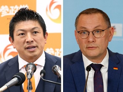 参政党神谷、ドイツ極右AfD党首と国会で会談 招待され来月訪独へ