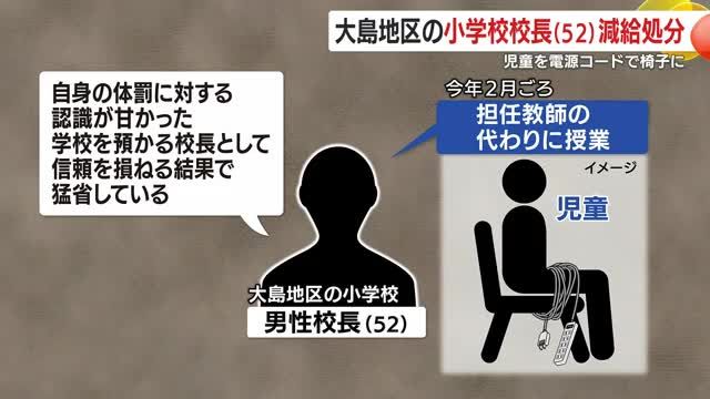【鹿児島】児童を電源コードで椅子に固定する体罰　大島地区の小学校校長（52）　減給1カ月の懲戒処分