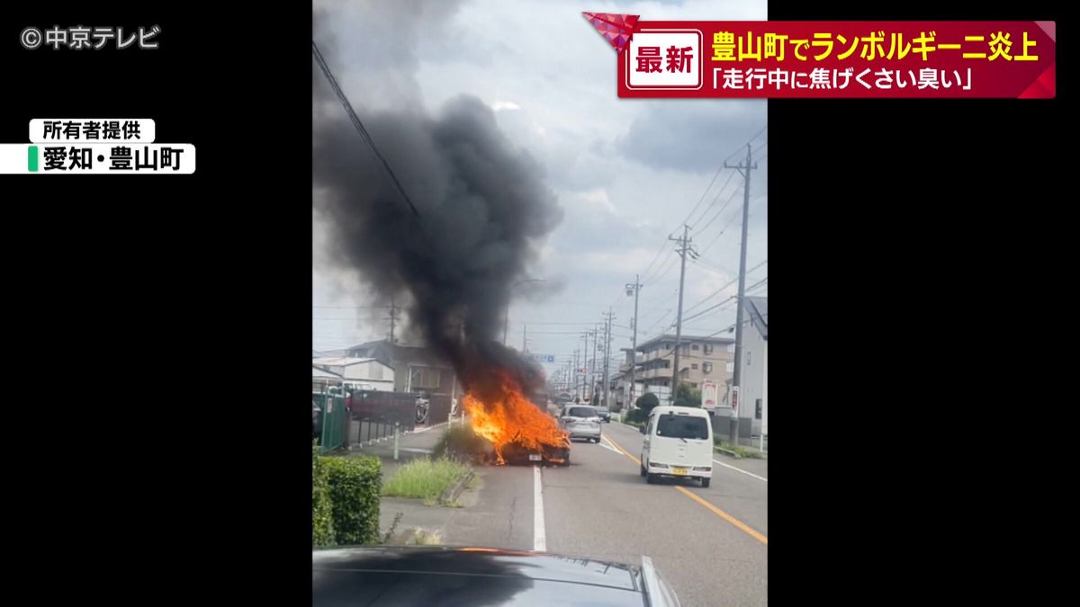 ランボルギーニが炎上「走行中に焦げくさい臭い」