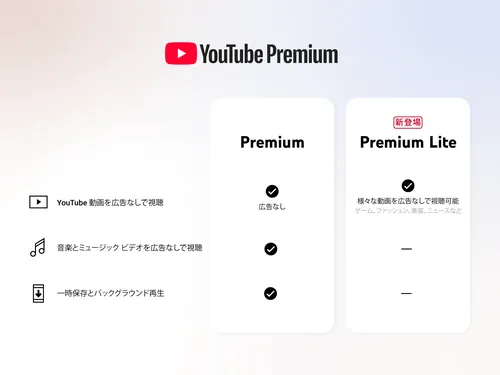 月額780円でYouTubeの広告なしに　新プラン「YouTube Premium Lite」が日本でも提供開始