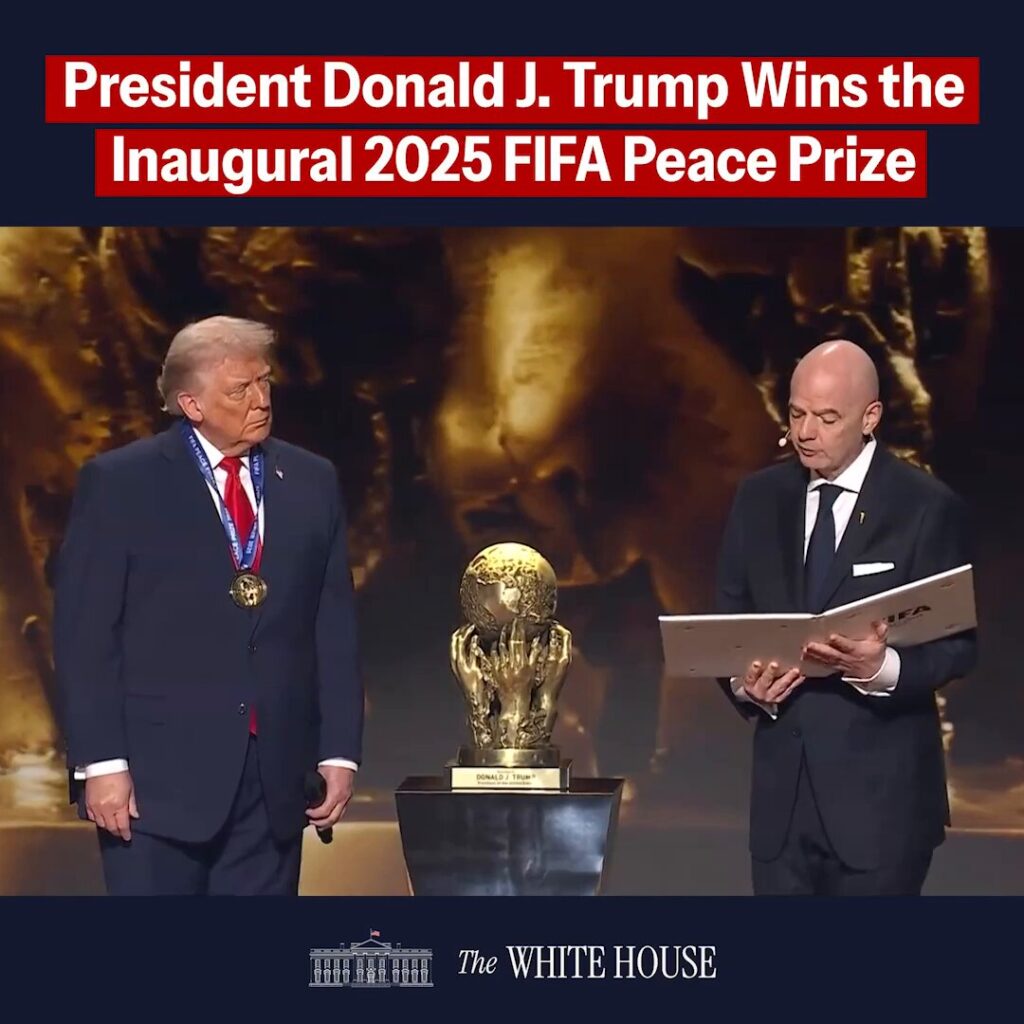 【サッカー】FIFAがトランプ氏に「平和賞」授与　ガザ和平合意仲介など評価